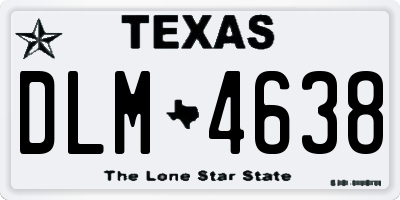 TX license plate DLM4638