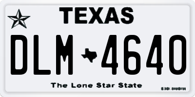 TX license plate DLM4640