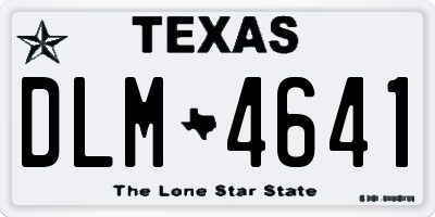 TX license plate DLM4641