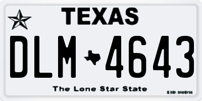 TX license plate DLM4643