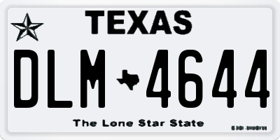 TX license plate DLM4644