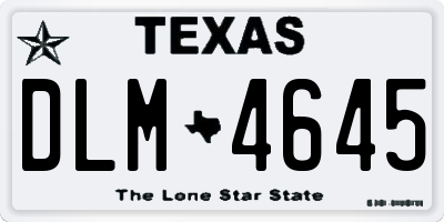 TX license plate DLM4645