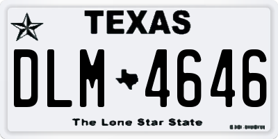 TX license plate DLM4646