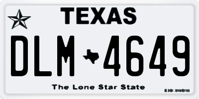 TX license plate DLM4649