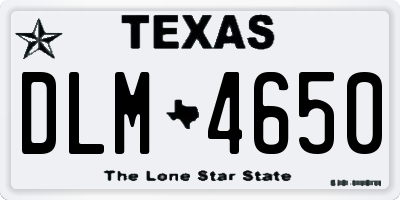 TX license plate DLM4650