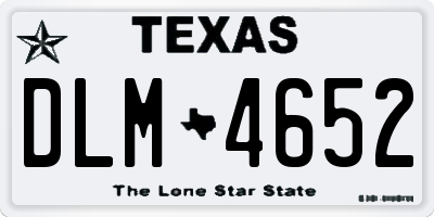 TX license plate DLM4652
