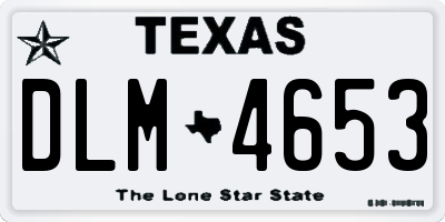TX license plate DLM4653