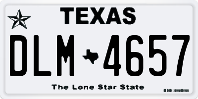 TX license plate DLM4657