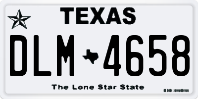 TX license plate DLM4658
