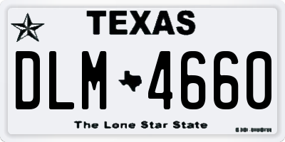 TX license plate DLM4660