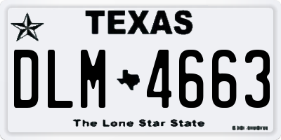 TX license plate DLM4663