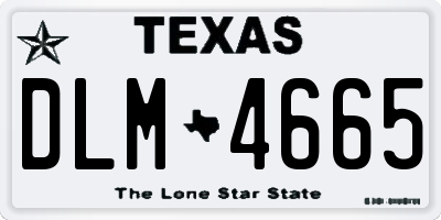 TX license plate DLM4665