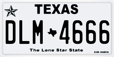 TX license plate DLM4666