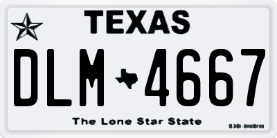 TX license plate DLM4667
