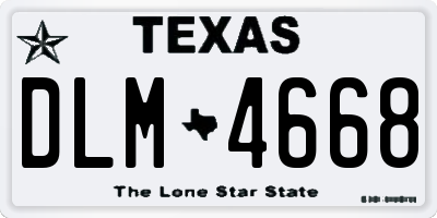 TX license plate DLM4668