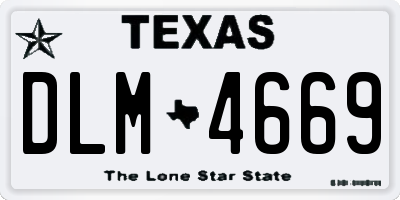 TX license plate DLM4669