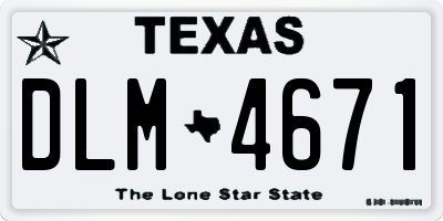 TX license plate DLM4671