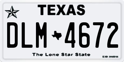 TX license plate DLM4672