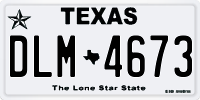 TX license plate DLM4673