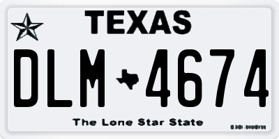 TX license plate DLM4674