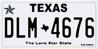 TX license plate DLM4676