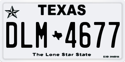 TX license plate DLM4677