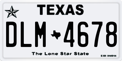 TX license plate DLM4678