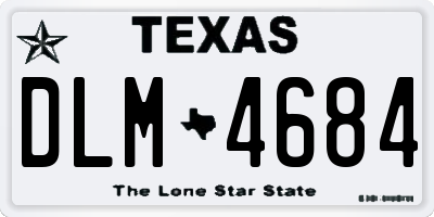 TX license plate DLM4684