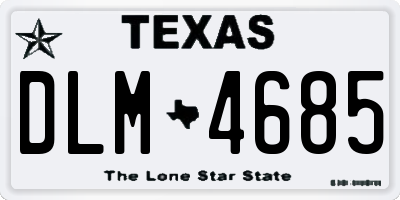TX license plate DLM4685