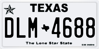 TX license plate DLM4688