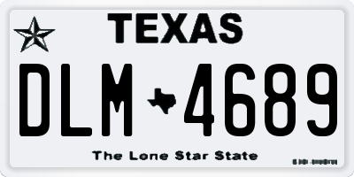 TX license plate DLM4689