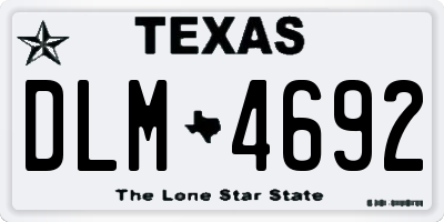 TX license plate DLM4692