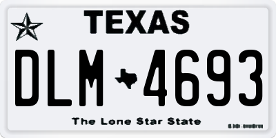 TX license plate DLM4693