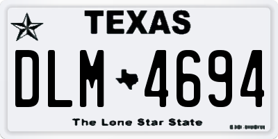 TX license plate DLM4694