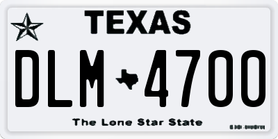 TX license plate DLM4700