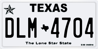TX license plate DLM4704
