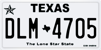 TX license plate DLM4705