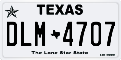 TX license plate DLM4707