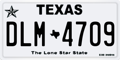 TX license plate DLM4709