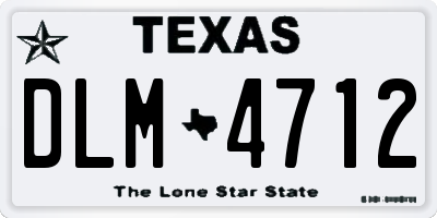 TX license plate DLM4712