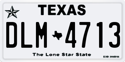 TX license plate DLM4713