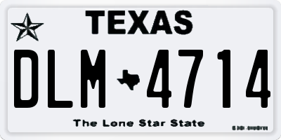 TX license plate DLM4714