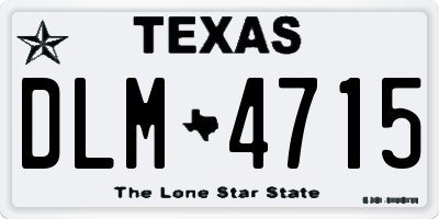 TX license plate DLM4715