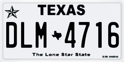 TX license plate DLM4716