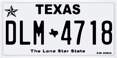 TX license plate DLM4718