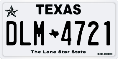 TX license plate DLM4721
