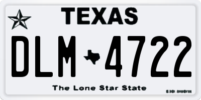 TX license plate DLM4722