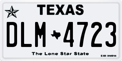 TX license plate DLM4723