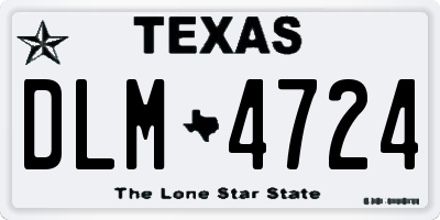 TX license plate DLM4724
