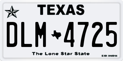 TX license plate DLM4725